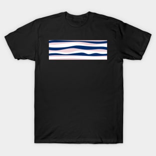 Wavy stripes navy-white-light pink T-Shirt